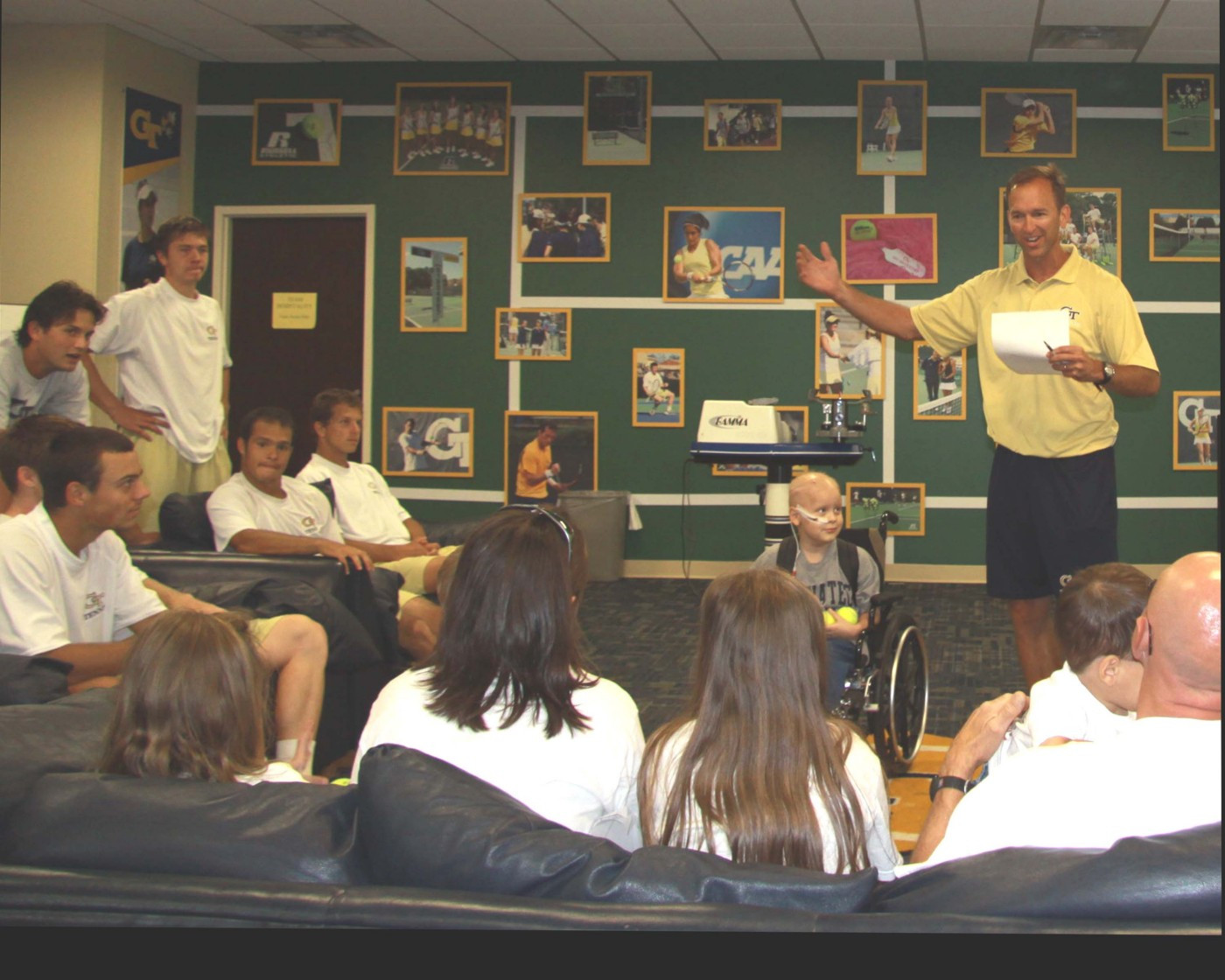 Head coach Kenny Thorne introduces Nolan Blake to the team.