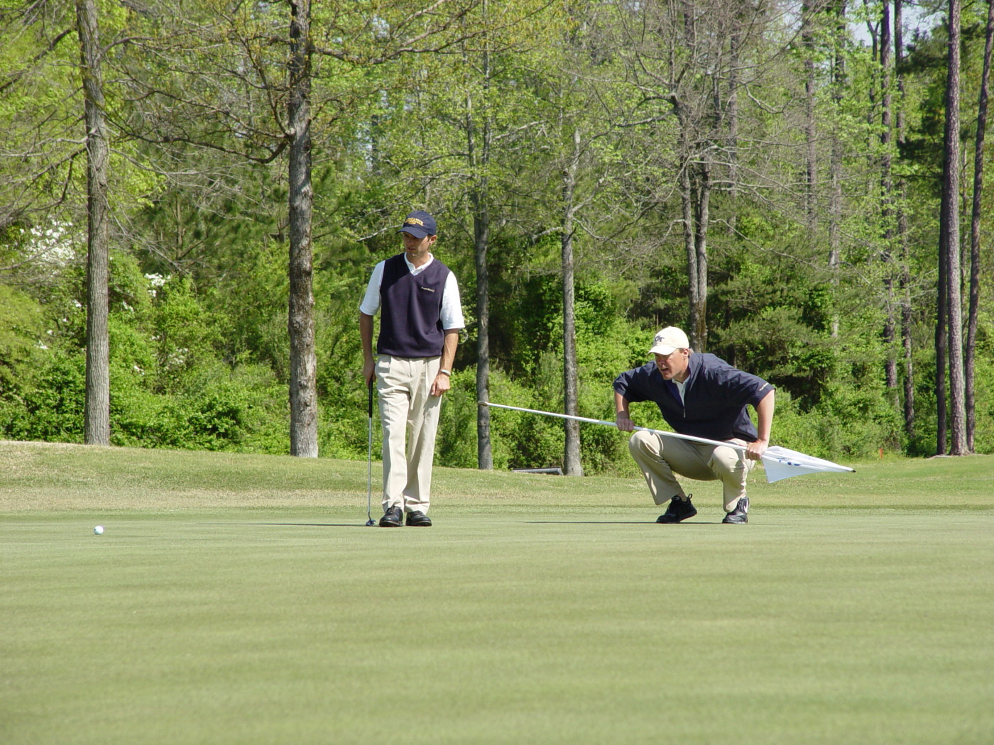 David Dragoo gets ready to hit an approach to the sixth green during the final round of the ACC Golf Championship, April 20, 2008.