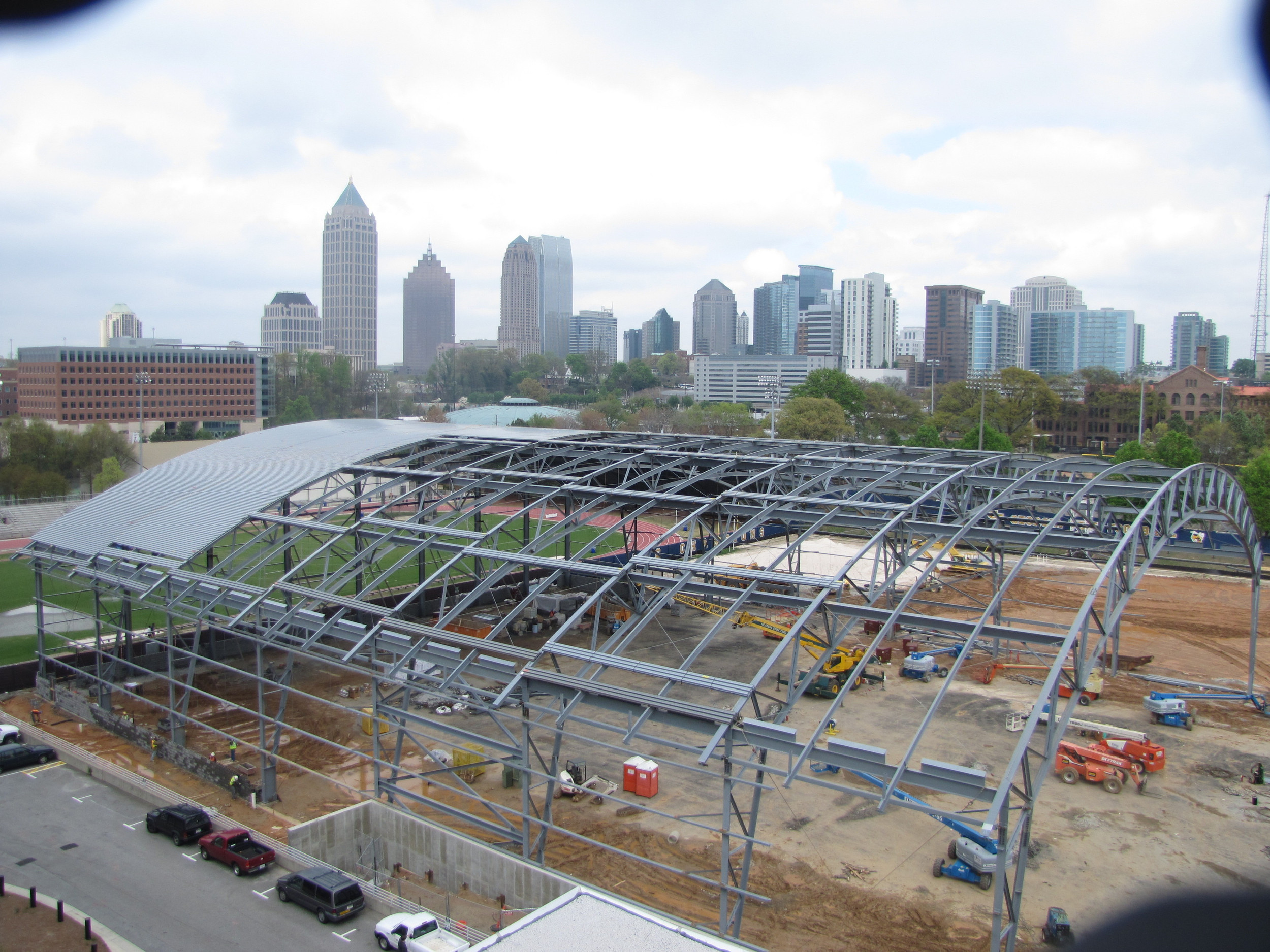 Week 13 - Photo taken on March 31, 2011 - The roofing is going up and almost all of the trestles are in.
