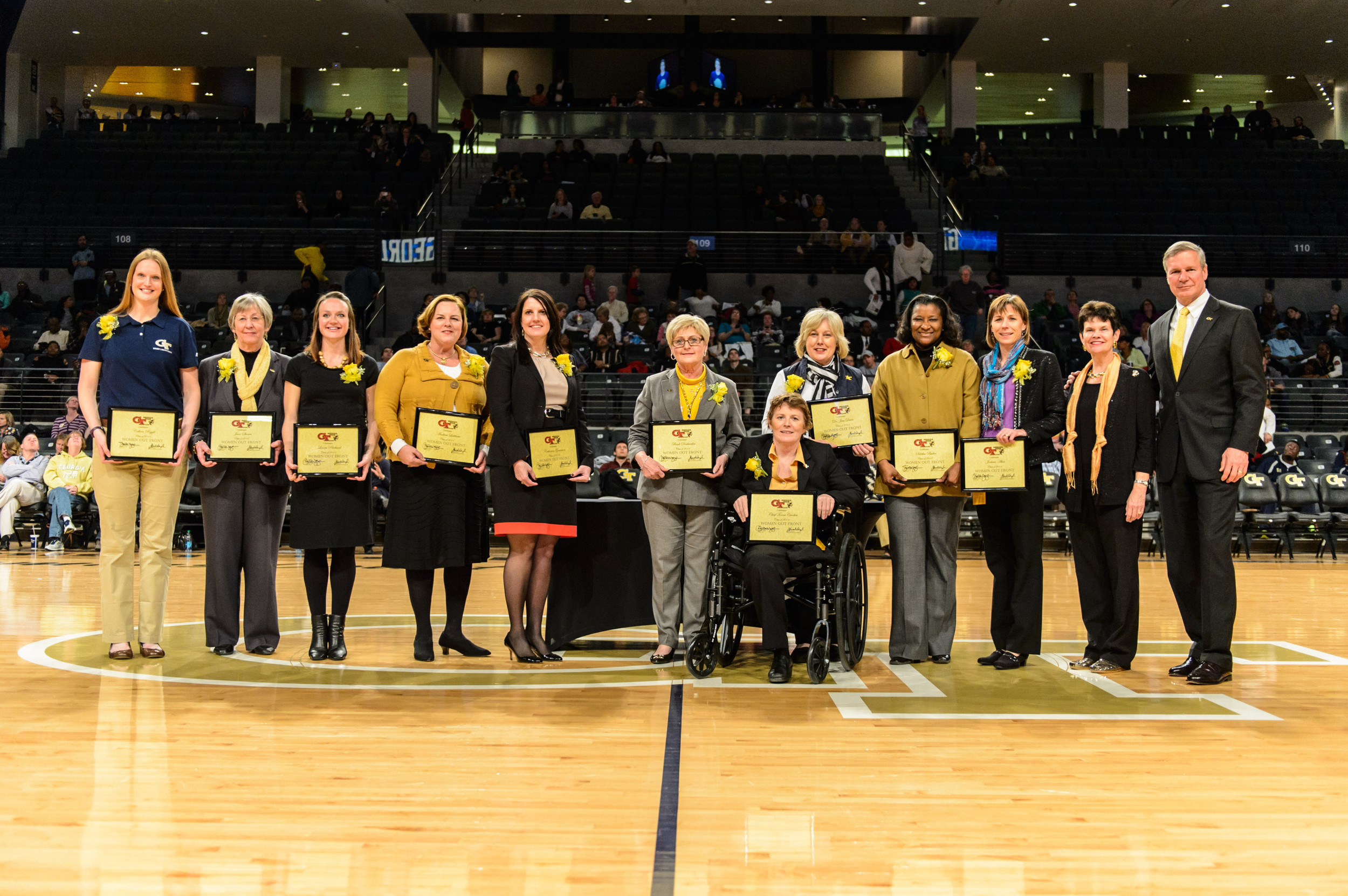 President Bud Peterson and his wife, Val, present the Class of 2014 for Women Out Front