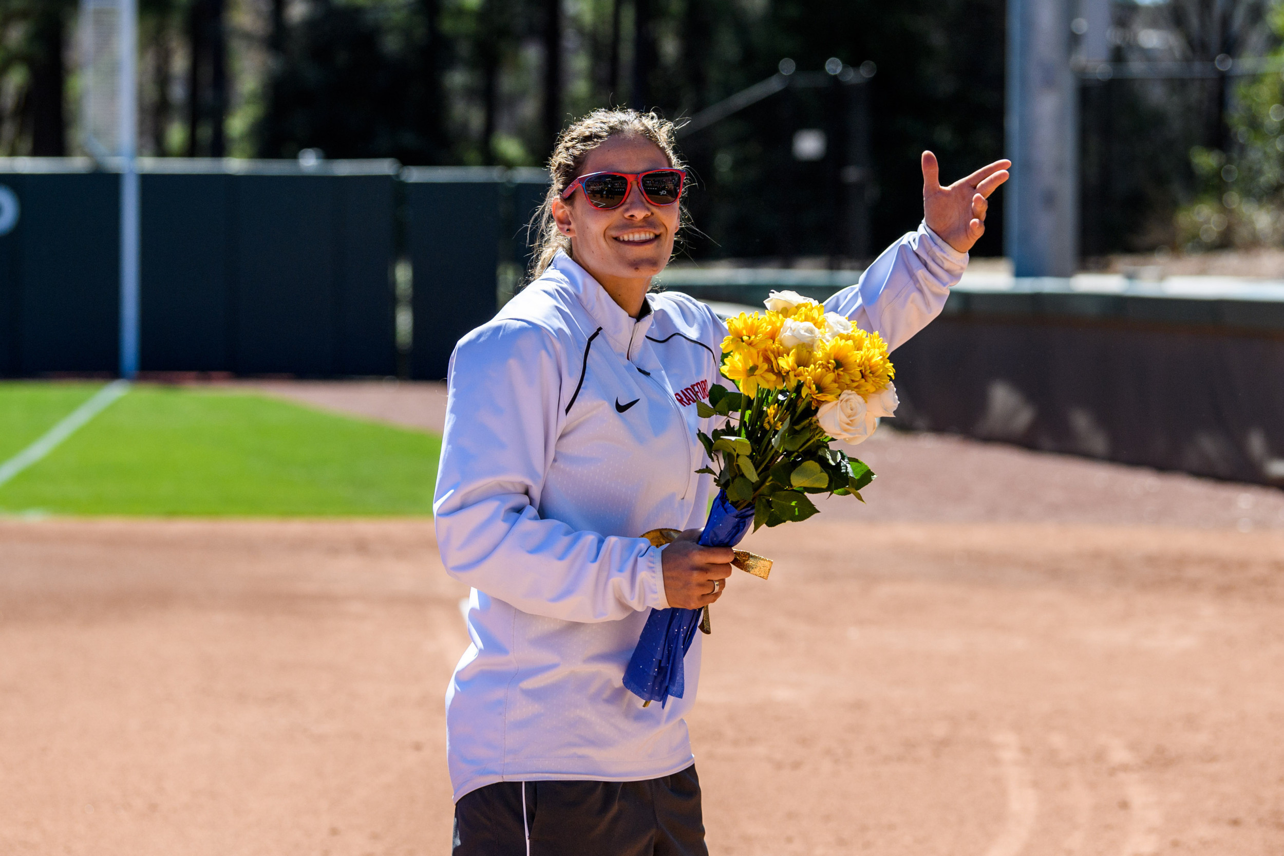 Former Georgia Tech great, Aileen Morales, currently the head coach at Radford, was recognized before the game
