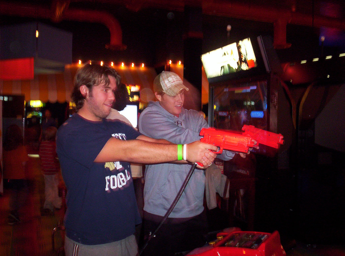 Bell and Brooks at Dave and Buster's.