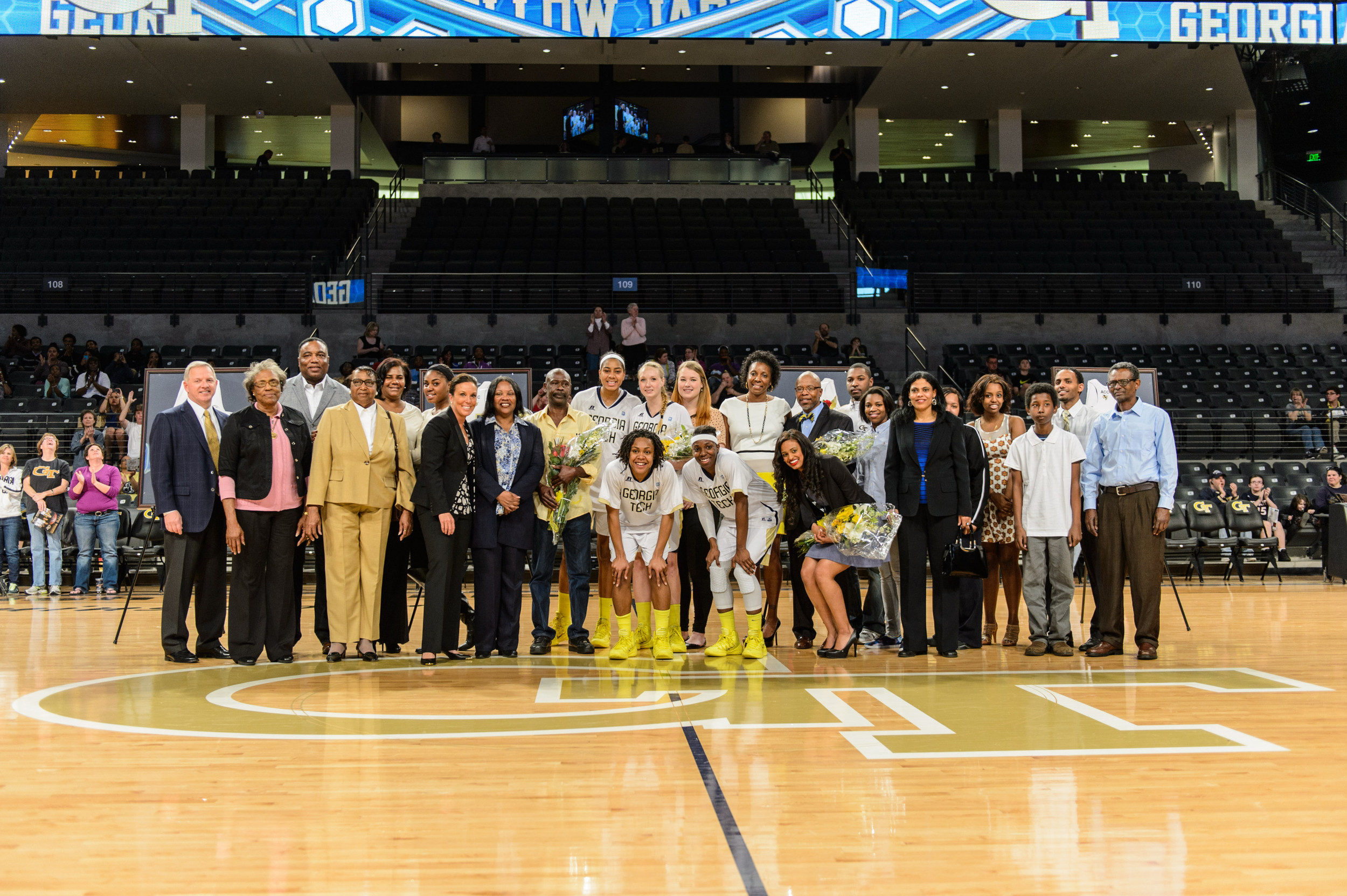 The four seniors and their families.