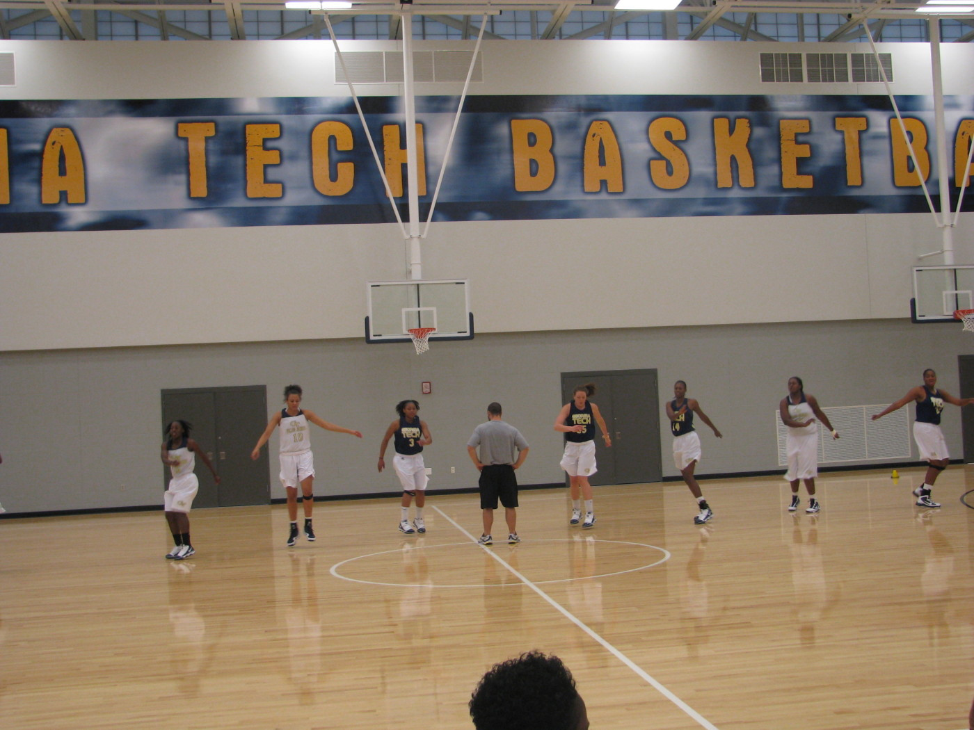 Team warms up for practice