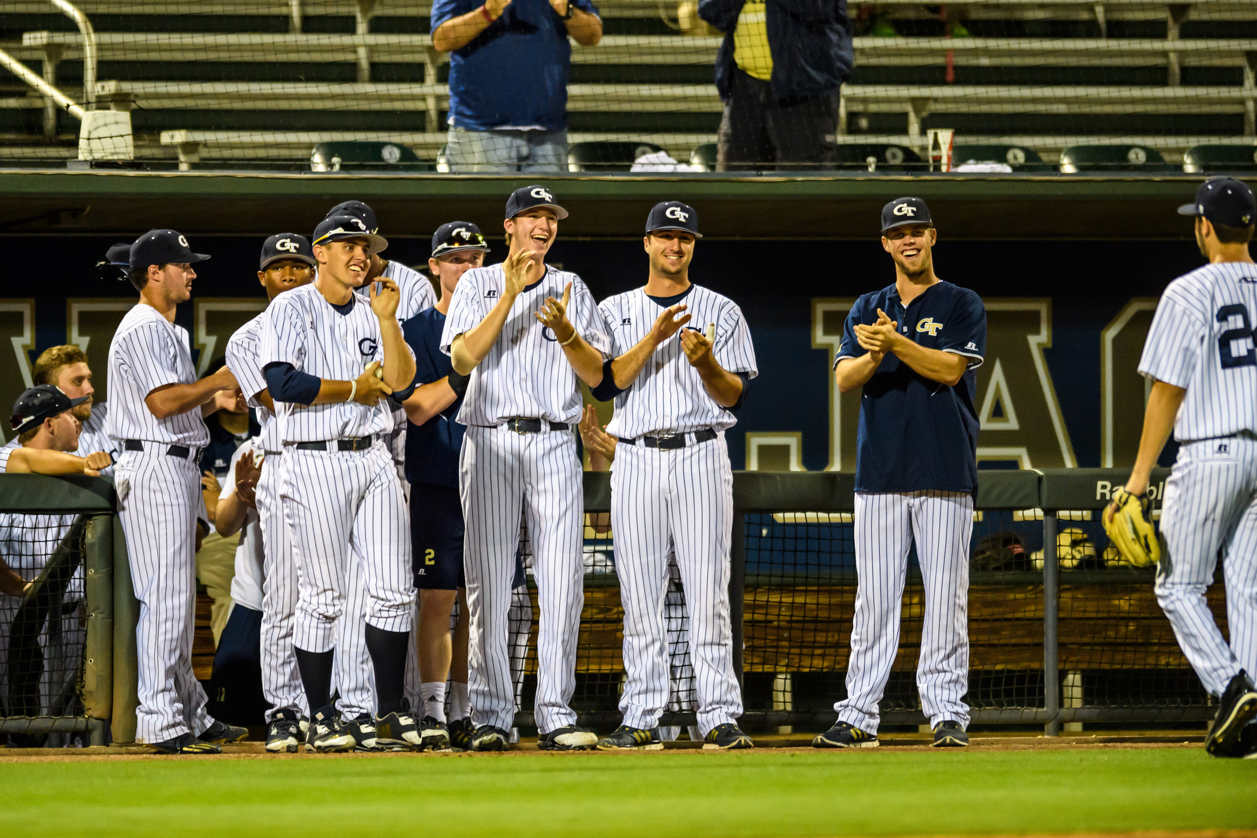 Jake Lee is welcomed back to the dugout after a strong outing