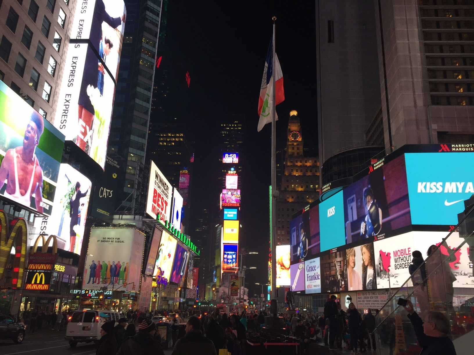 Times Square on Monday night