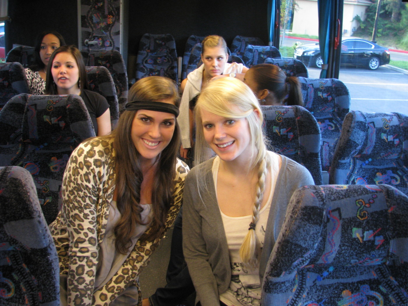 On the bus heading to Duke's in Malibu for dinner