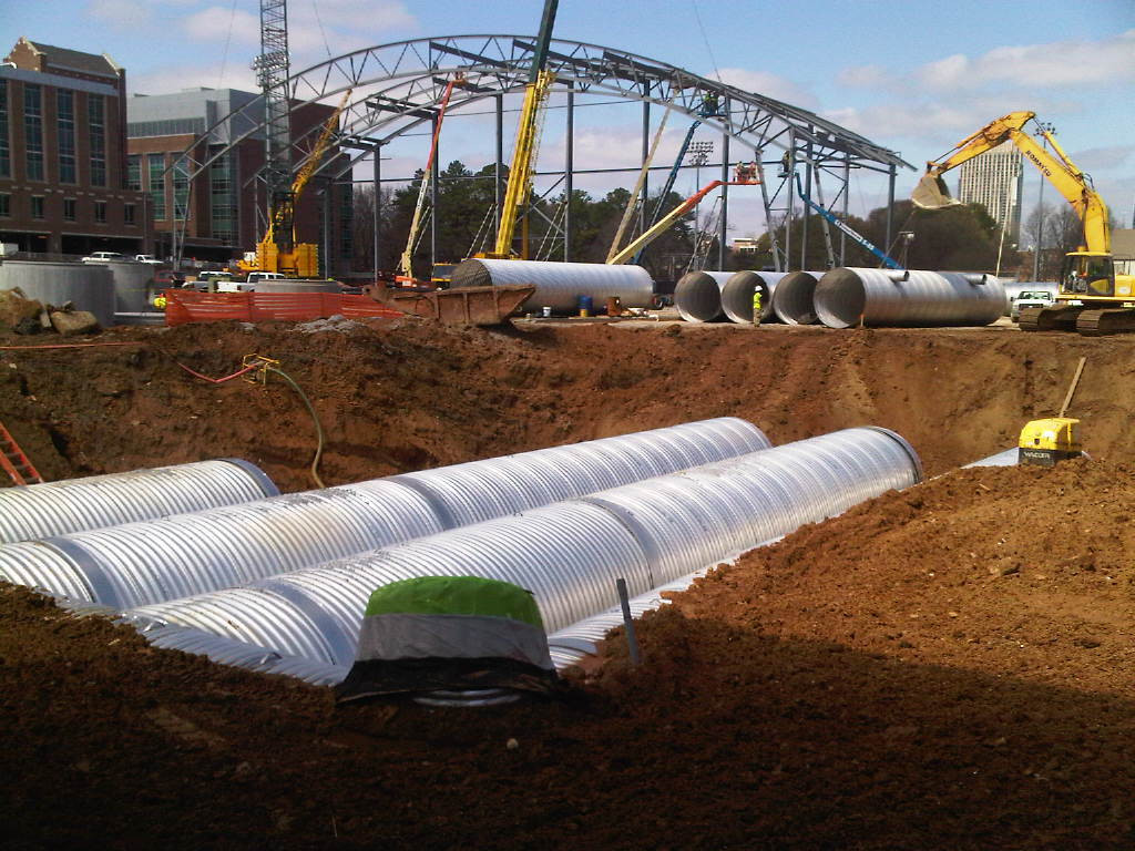 Week 11 - Photo taken on March 16, 2011 - Photo taken from a new angle. Barton Malow at work on this Brock Football Indoor Practice Facility.