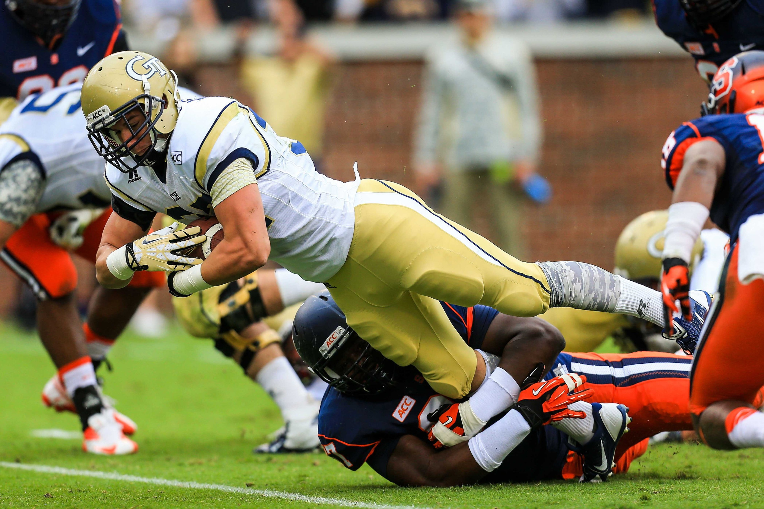 Zach Laskey (37) scores a touchdown in the first half. Mandatory Credit: Daniel Shirey-USA TODAY Sports