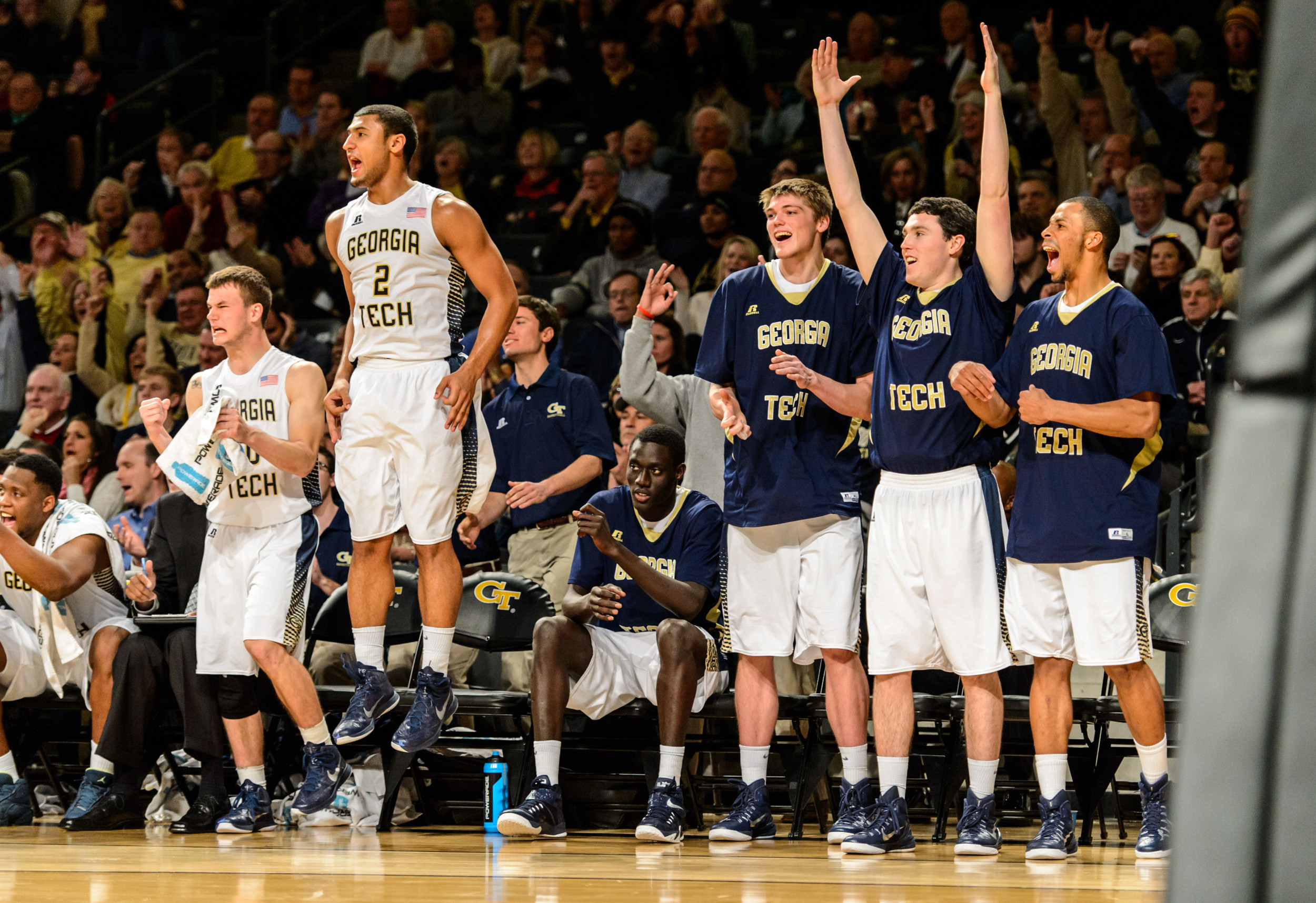 The bench reacts to a play