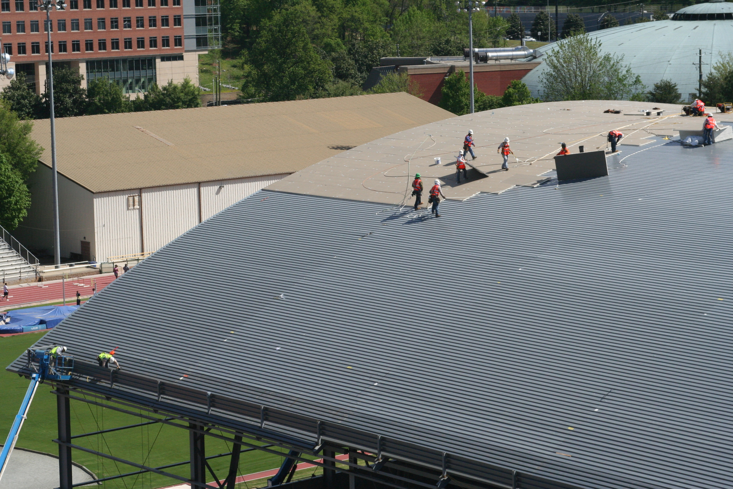 Week 15 - Photo taken on April 13, 2011 - White roofing is starting to go down - Photo taken by Josie G. Giles â?¢ School of Chemical & Biomolecular Engineering