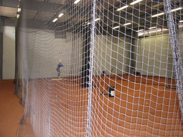 Softball team practices in its new stadium for the first time.