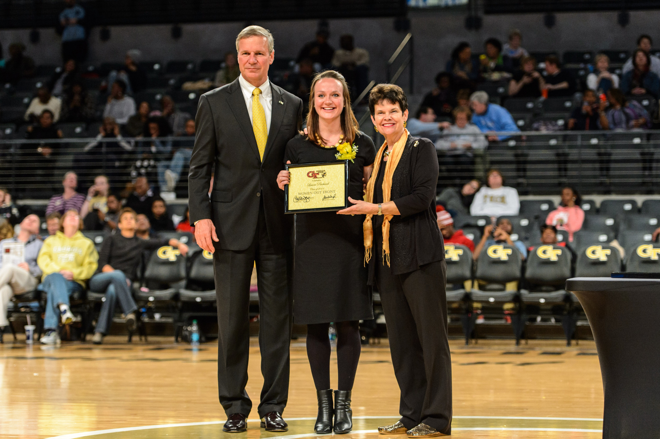 President Bud Peterson and his wife, Val, present the Class of 2014 for Women Out Front