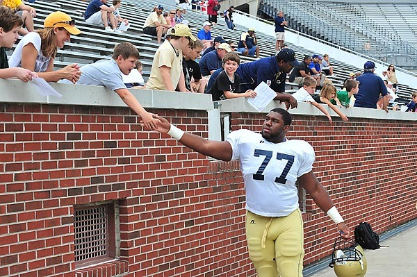 Georgia Tech FootballScrimmage PracticeAugust 14, 2010Bobby Dodd StadiumOmoregie Uzzi