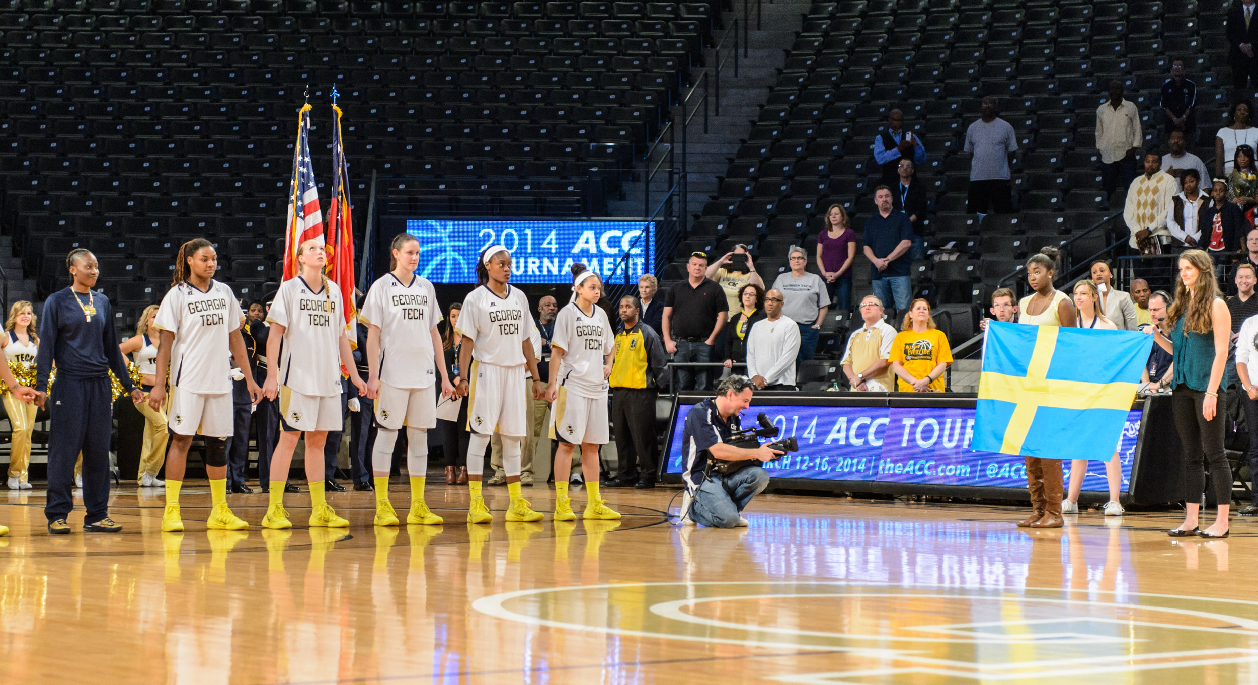 The Swedish national anthem was played for senior Frida Fogdemark (12)