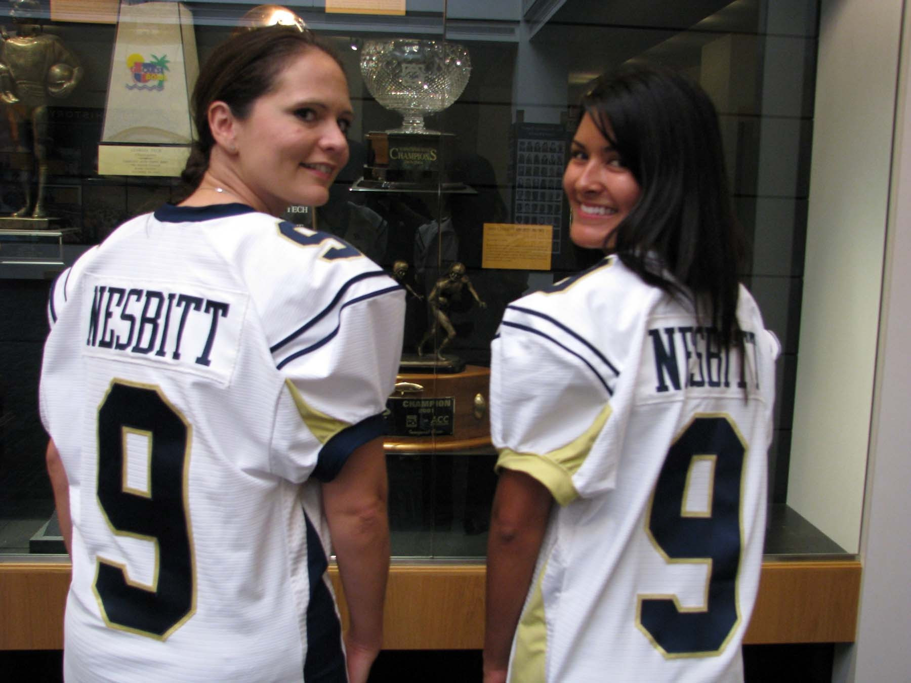 Mindy Hyde (left) is wearing the brand new 2010 road jersey, while Nicole Ikeda has on the 2010 home jersey.