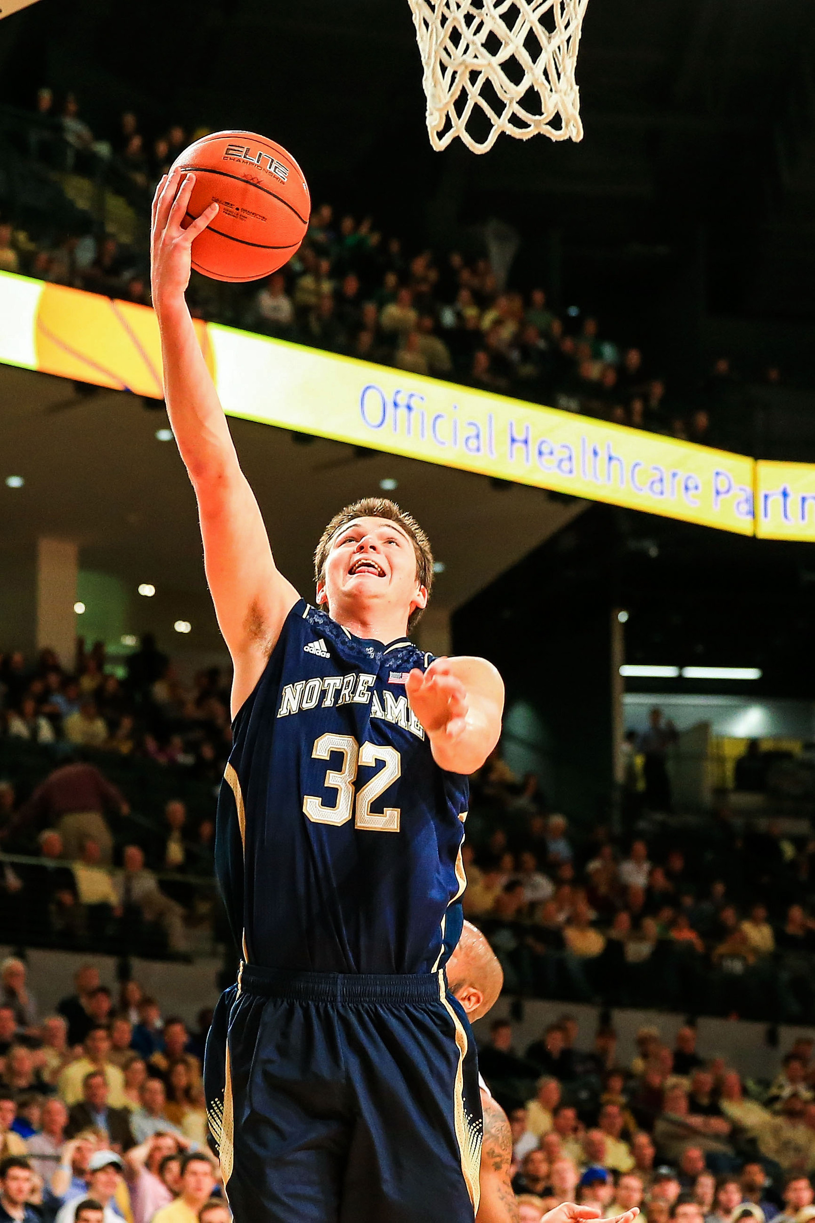 Jan 11, 2014; Atlanta, GA, USA; Notre Dame Fighting Irish guard Steve Vasturia (32) shoots in the first half against the Georgia Tech Yellow Jackets at Hank McCamish Pavilion. Mandatory Credit: Daniel Shirey-USA TODAY Sports