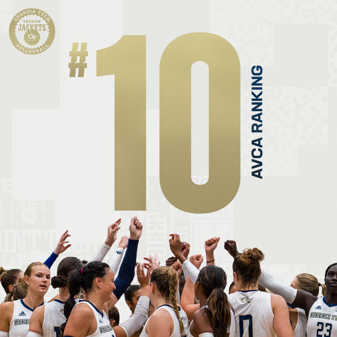 Tech Enters Top 10 In Avca Top 25 Georgia Tech Yellow Jackets 