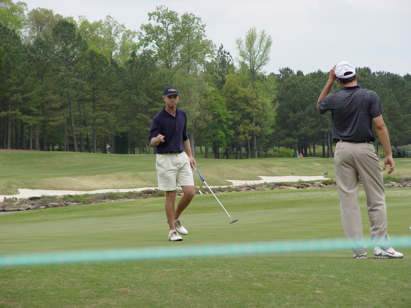 Taylor Hall completes his round of 70 with a birdie at the last hole of round two of the ACC Golf Championship, April 19, 2008.