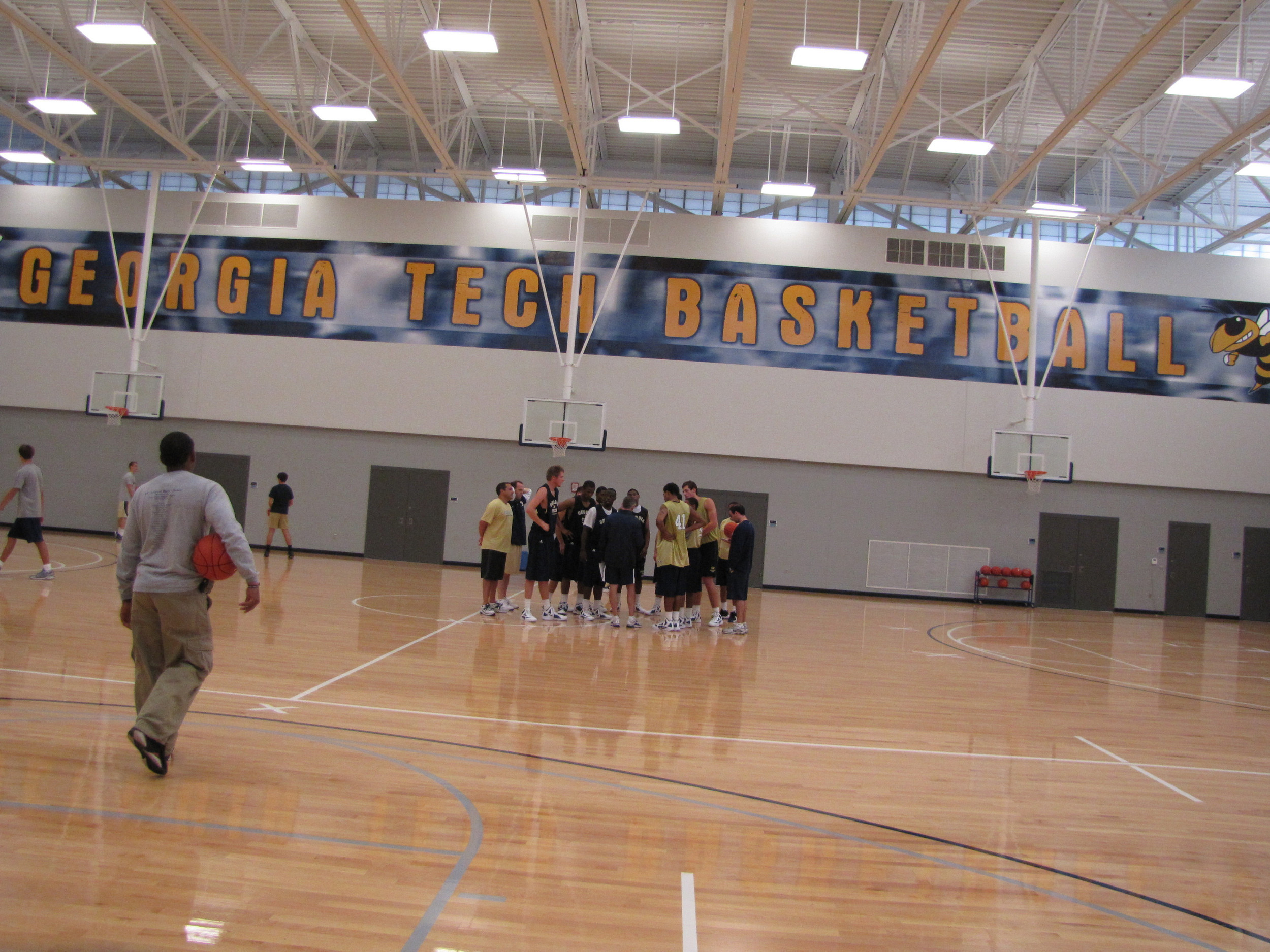 Wide view of the Zelnak practice court