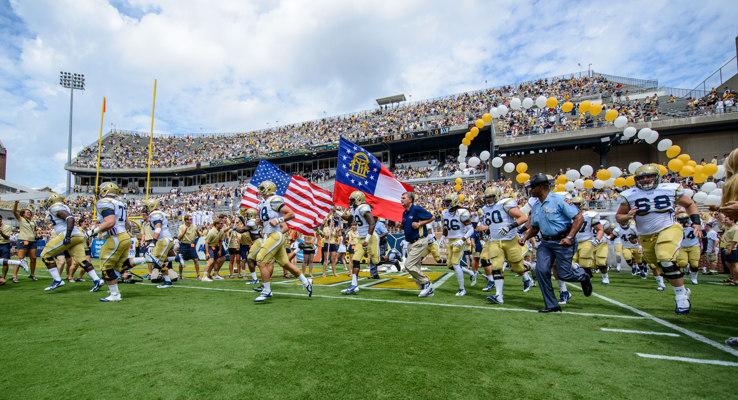 The team takes the field