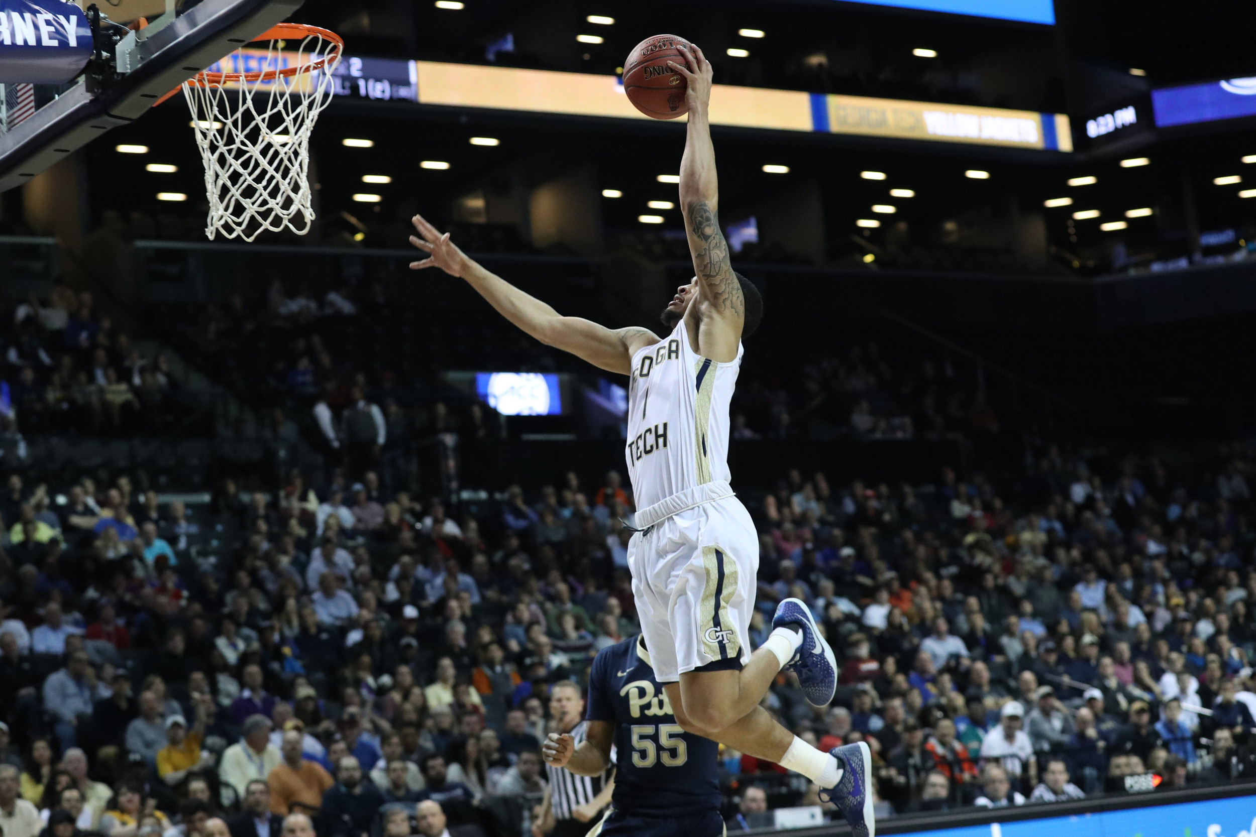 Guard Tadric Jackson drives up to the net during the second half against the Pittsburgh Panthers during the ACC Conference Tournament at Barclays Center. Credit: Anthony Gruppuso-USA TODAY Sports