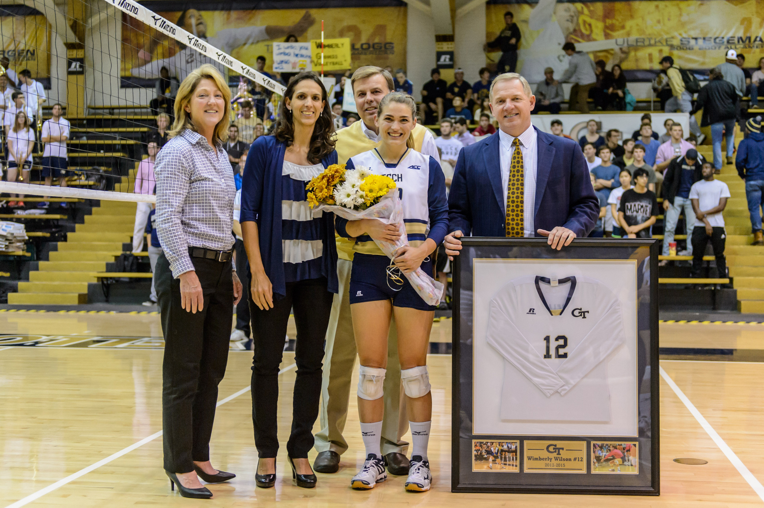 Senior Wimberly Wilson (12) was honored before the match