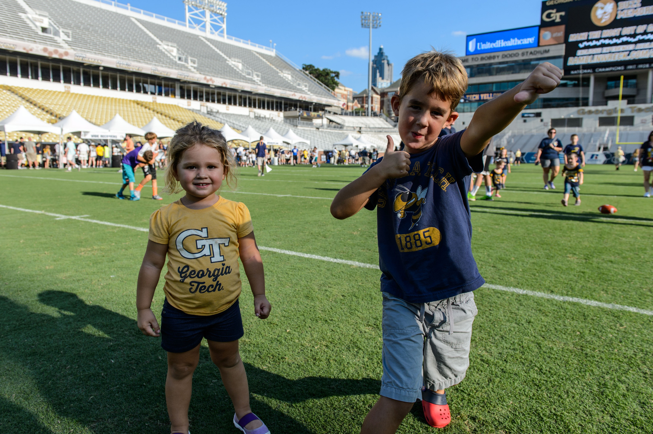 Some young fans support their team
