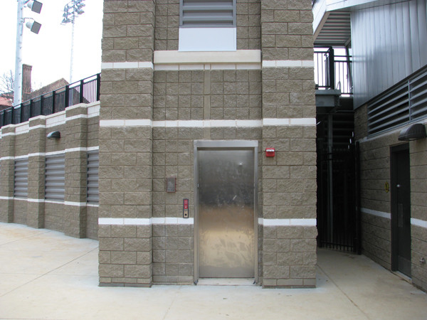Softball team practices in its new stadium for the first time.
