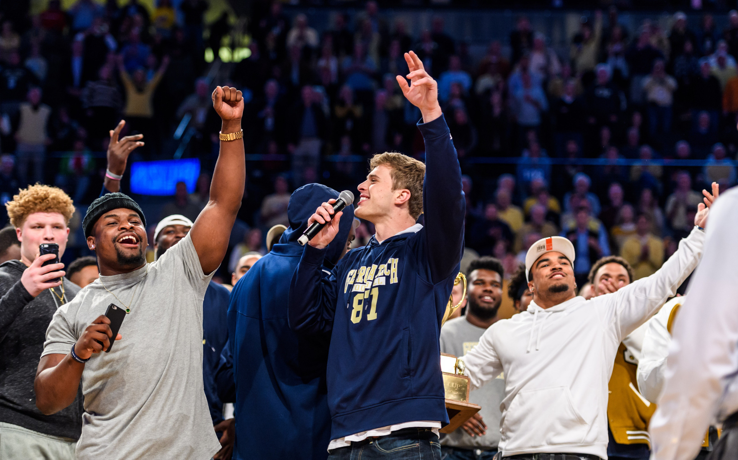 The Georgia Tech football team was honored at halftime