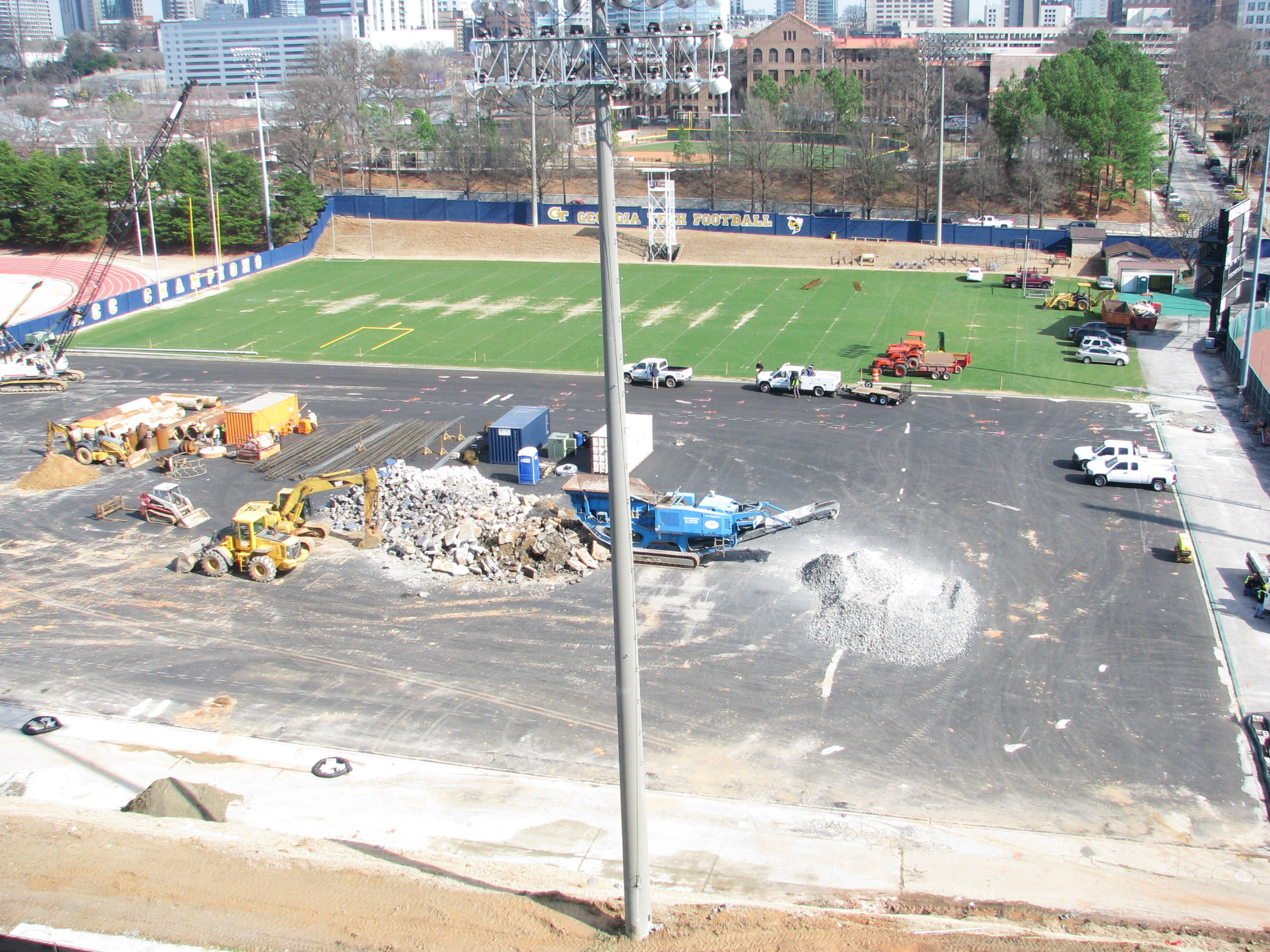 Week 6 - Photo taken on Feb. 7, 2011 - Weather is allowing work to progress on the field.
