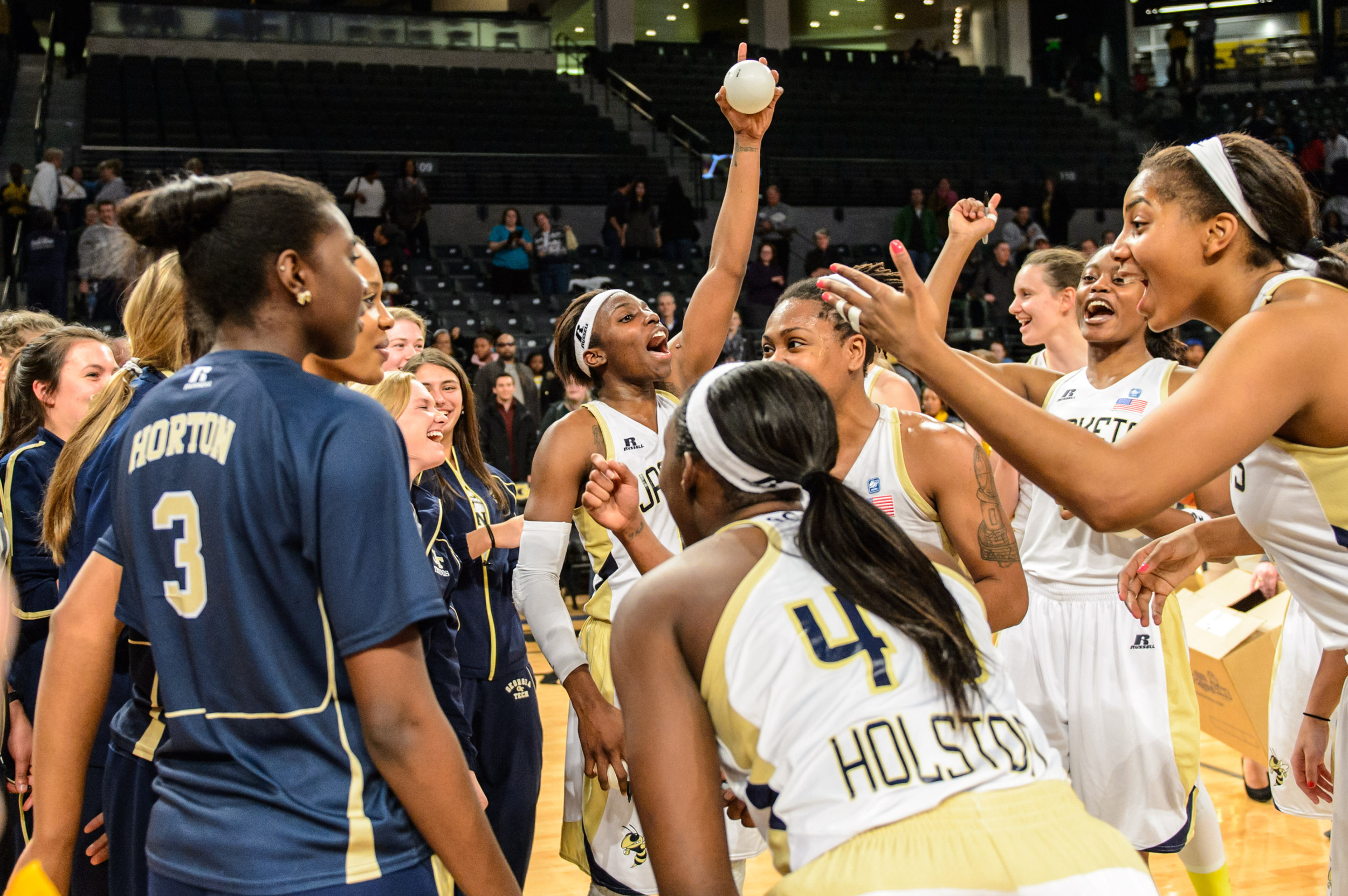 The team celebrates the victory