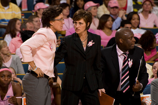 Head Coach MaChelle Joseph with assistant coaches Teri Moren and Gene Hill