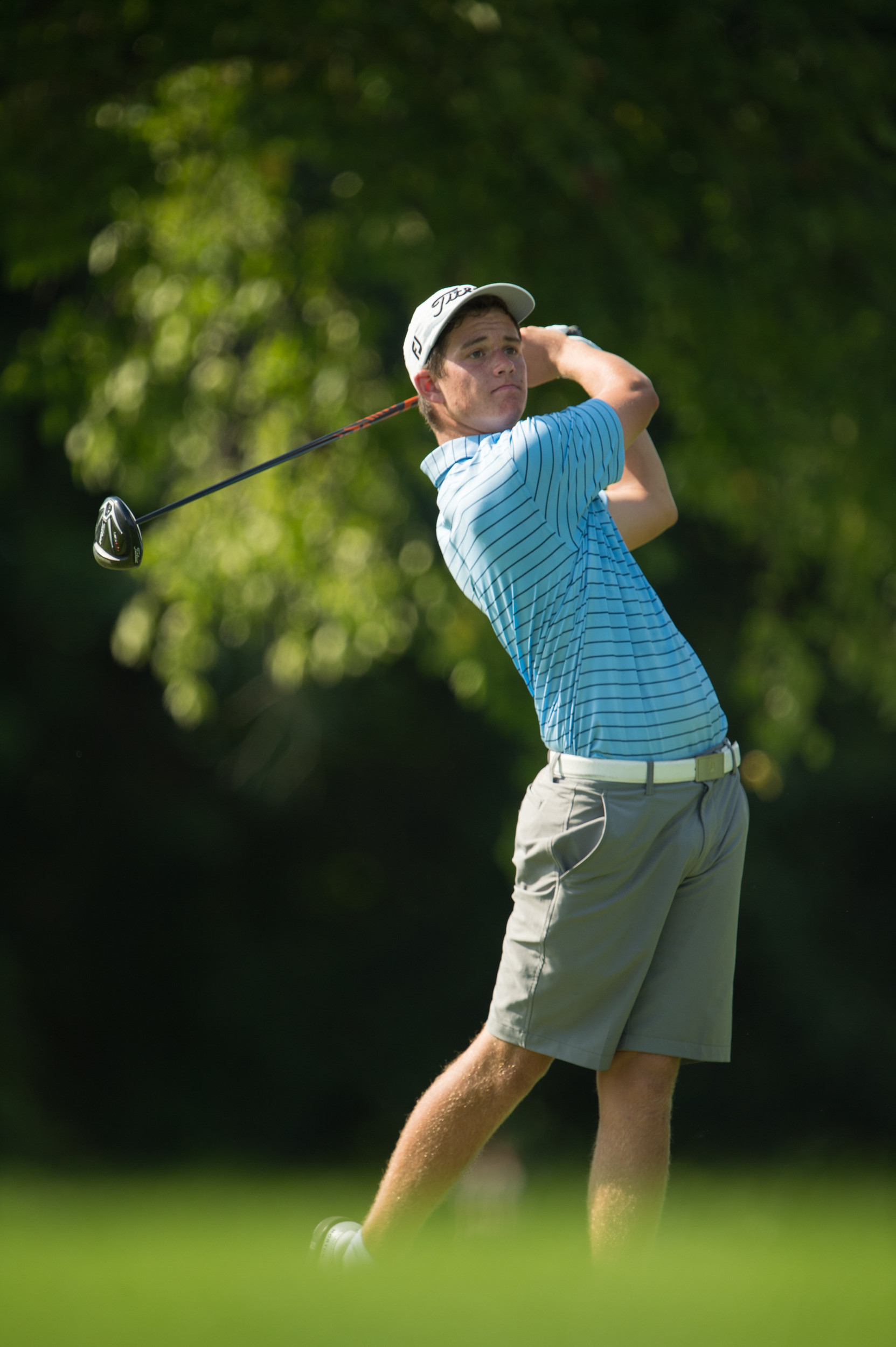 RUMFORD, RI - AUGUST 11: Noah Norton hits his tee shot on the ninth hole during the third round of the 41st Junior PGA Championship presented by Under Armour and Genesis Networks held at the Wannamoisett Country Club on August 11, 2016 in Rumford, Rhode Island. (Photo by Traci Edwards/The PGA of America)