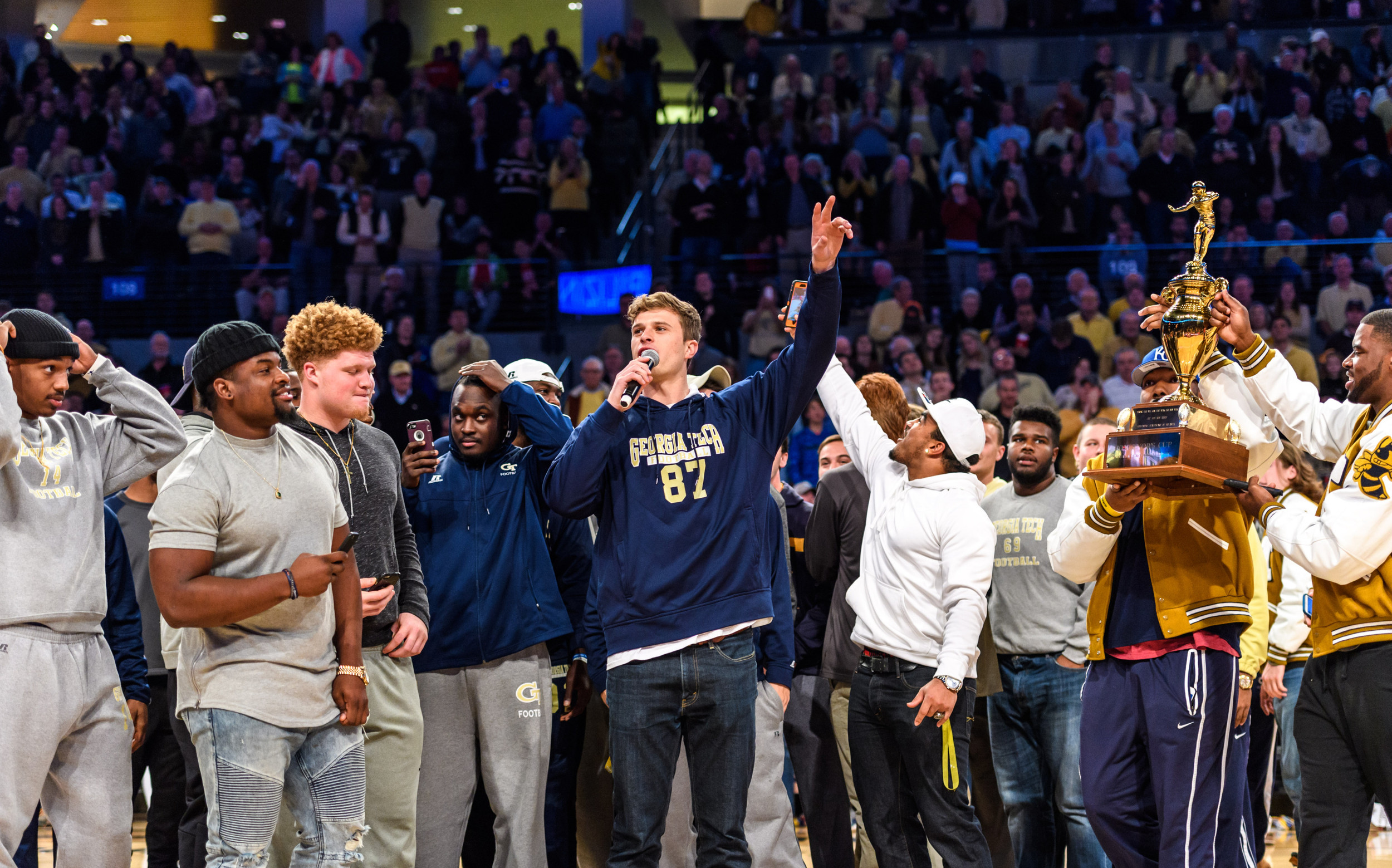 The Georgia Tech football team was honored at halftime