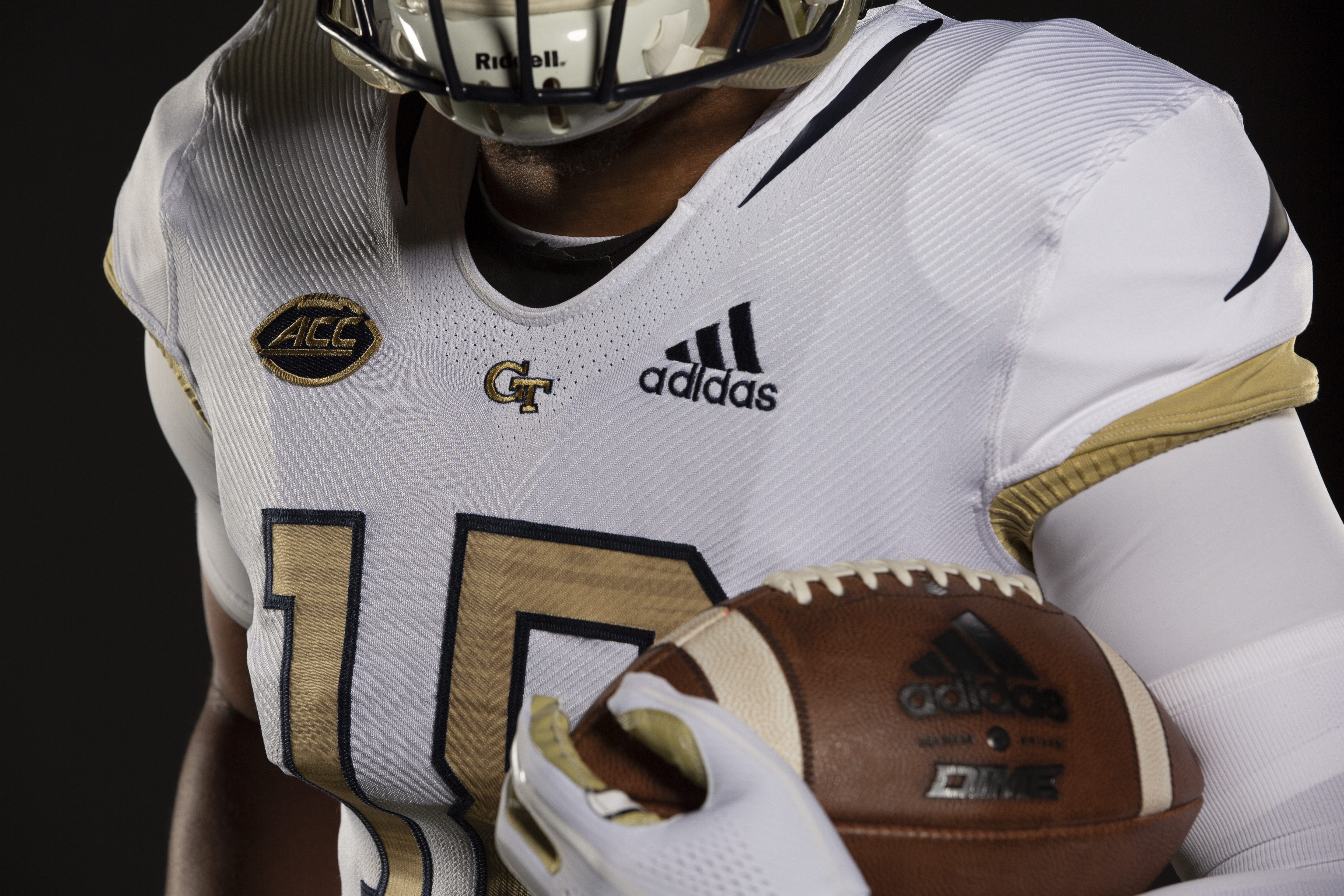 white and gold football jersey