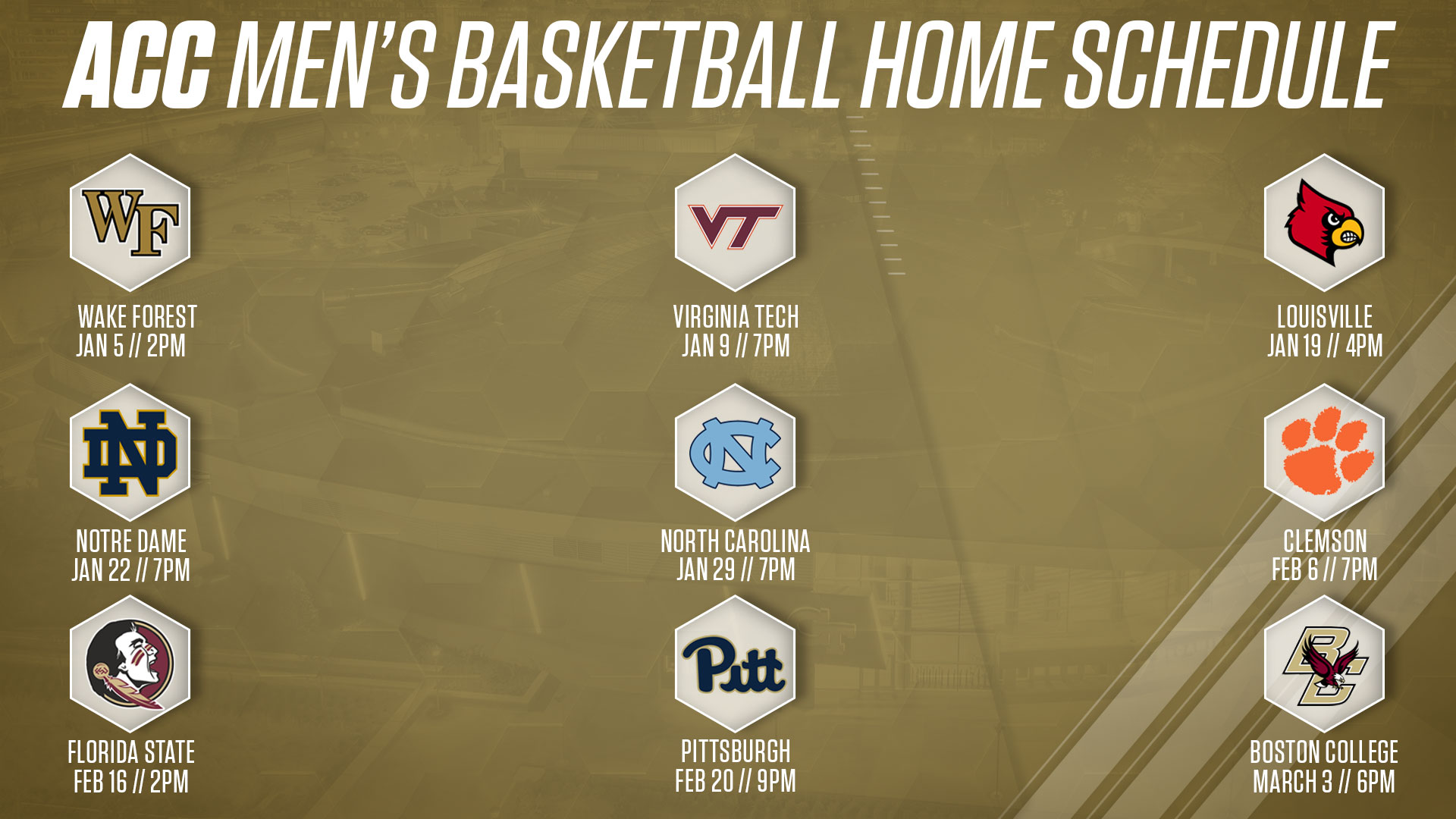 Tech's ACC Basketball Schedule Announced Men's Basketball