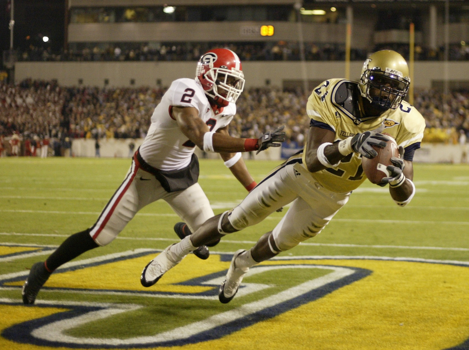 Calvin Johnson Signed Georgia Tech Yellow Jackets Mini Schutt Replica — RSA