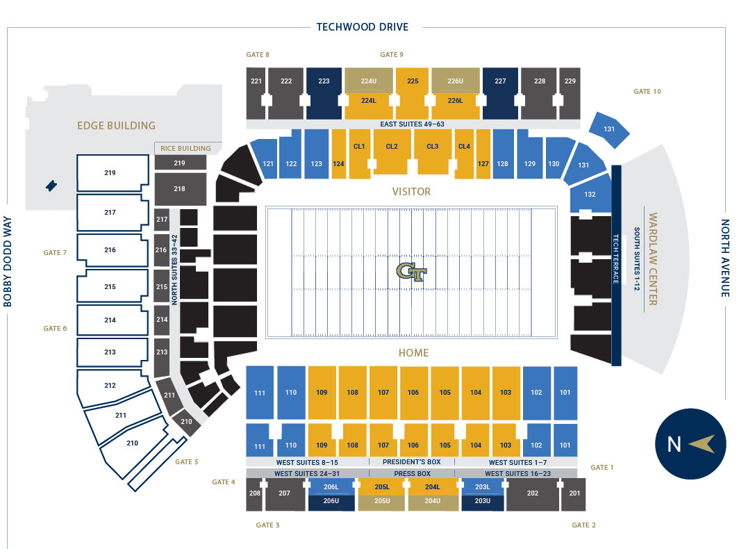 Bobby Dodd Stadium Football Seating Chart