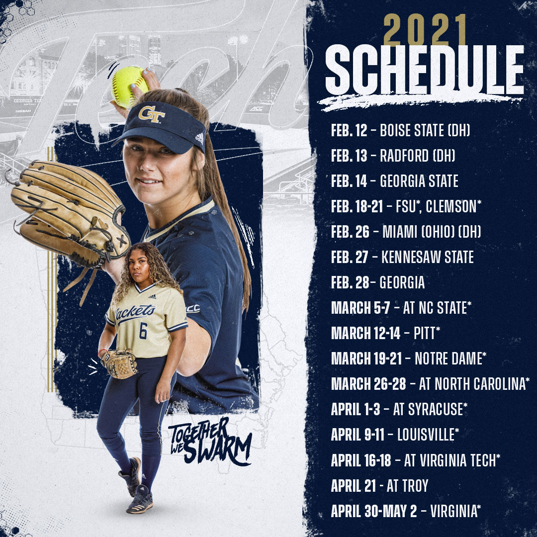 Softball Announces 21 Schedule Softball Georgia Tech Yellow Jackets